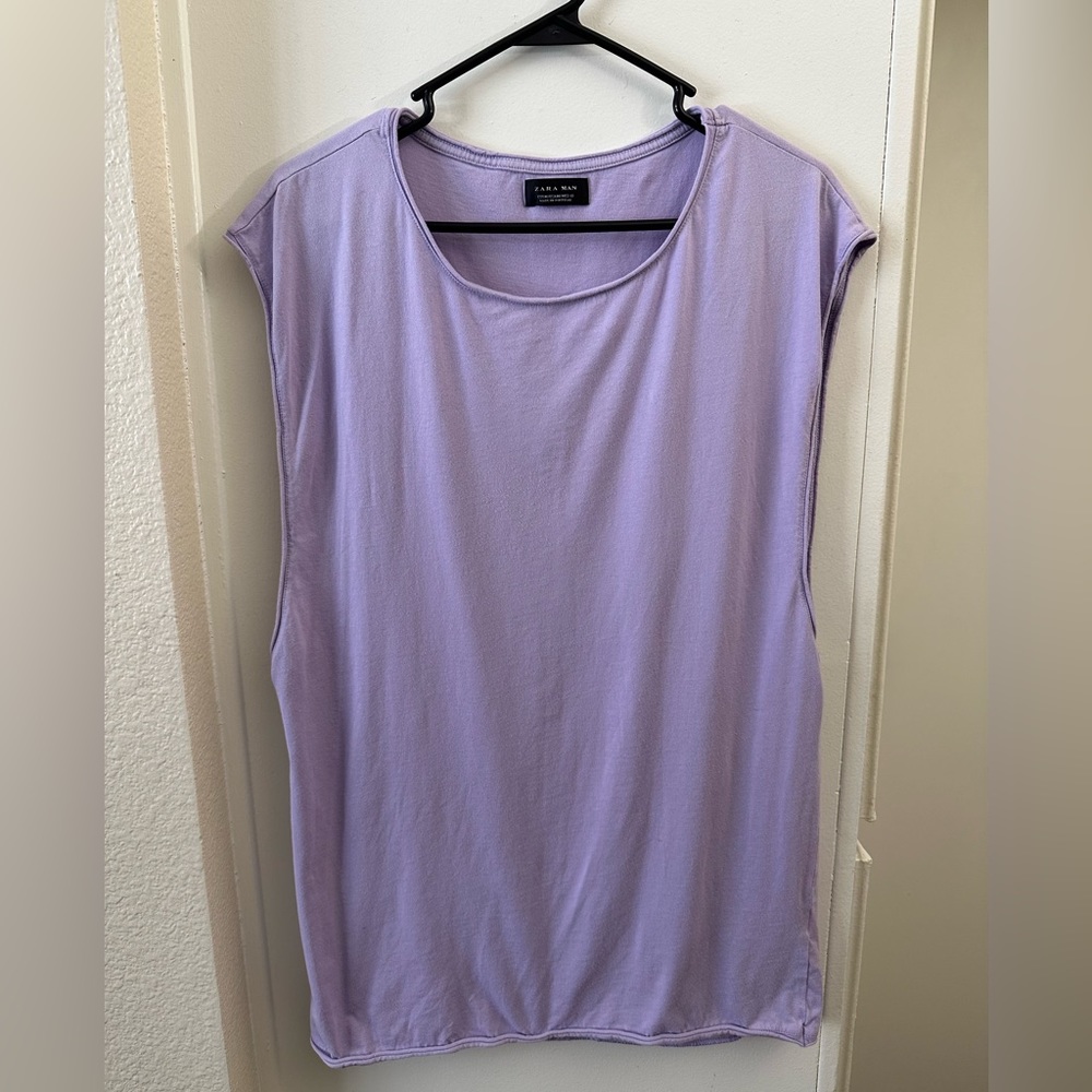 Zara Men’s Medium Lavender drop armhole cut off